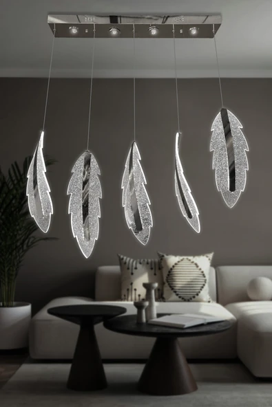 Lunex  5 Li Sıralı Sarkıt Led Avize - 7