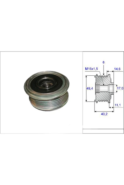 Alternatör Kasnağı Rulmanlı Amarok-caddy Iıı-golf V-plus-jetta Iıı-passat-polo-t