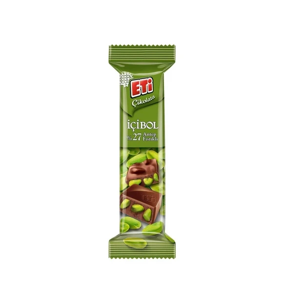 Eti Çikolata İçibol %27 Antep Fıstıklı 30 g x 20 Adet