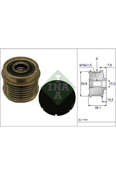 INA 535017610 Alternatör Kaşnağı Rulmanlı Ducato Jumper Boxer 3.0d Hdi 09 6 Kanal