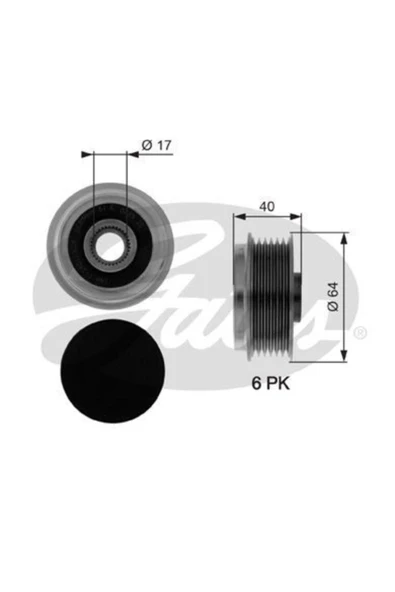 Gates OAP7037 Alternator Kasnagı (rulmanlı) Astra G H Corsa C D Merıva Zafıra 1.7cdtı Combo 1. Uyumlu - 1