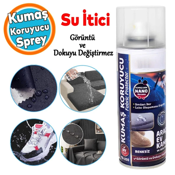 Kumaş Koruyucu Su İtici Sprey Renskiz 200 ml Ayakkabı Kıyafet Koltuk Çadır Çanta Yağmur Kaydırıcı