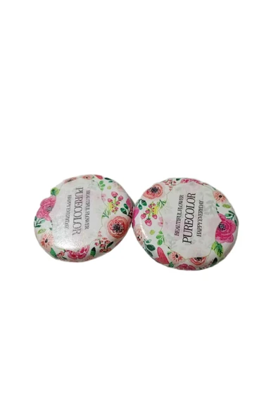 Cep, Çanta, Makyaj Aynası, Şık Desenli, Çift Taraflı, Yuvarlak Makyaj Aynası - 3