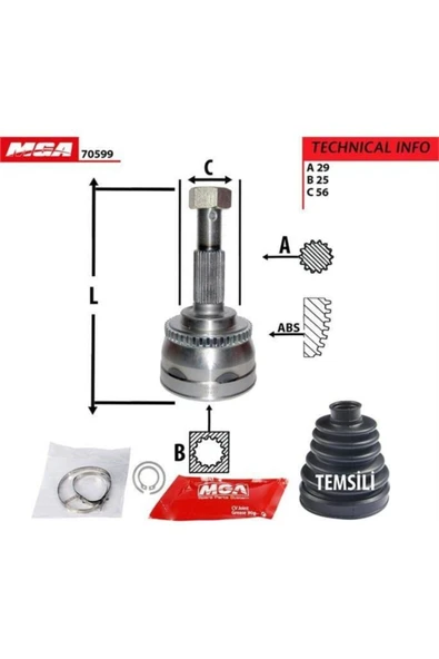 Mga 70599 Aks Kafa Dıs (abslı)-(nıssan: Xtraıl 01>07 )