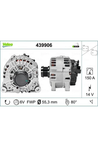 Valeo 439906 Alternatör Ford B-max.fiesta Vı. Focus Iıı. S60 - ürün görseli 1
