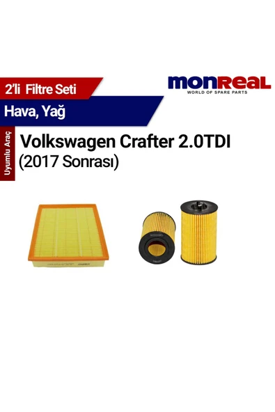 Monreal 2 Crafter .0 TDI 017 ve Sonrası Filtre Seti (Hava-Yağ) - -WUNDER ürün görseli 1