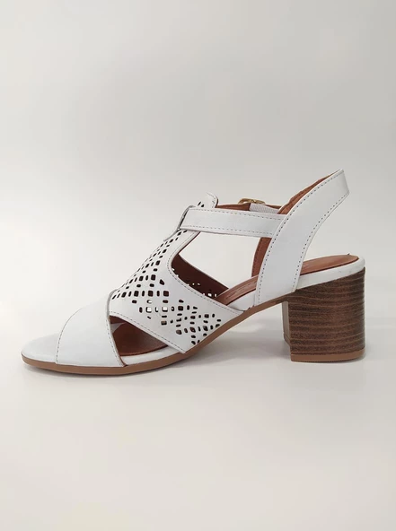 VENÜS 1857209Y KADIN DERİ TOPUKLU SANDALET - 8