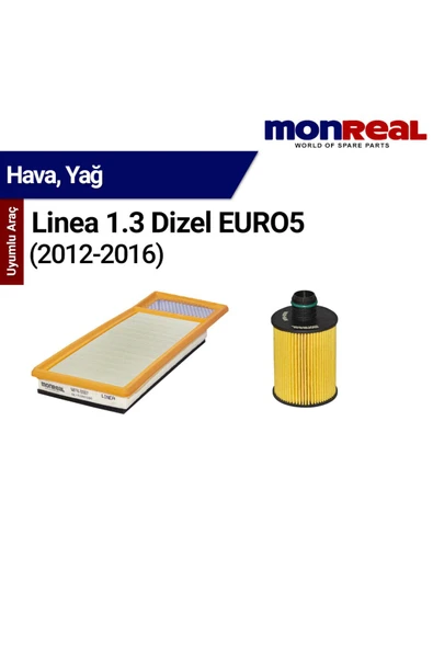 Monreal 2 Linea 1.3 Dizel EURO5 (01-016) Filtre Seti (Hava-Yağ) - - 1