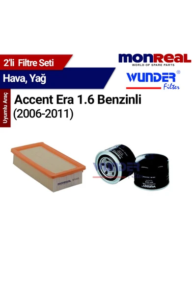 Monreal 2 Accent Era 1.6 Benzinli 006-011 Filtre Seti (Hava-Yağ) - -WUNDER ürün görseli 1