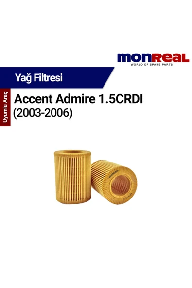 Monreal O Accent Admire 1.5 CRDI Dizel 2003-2006 Filtresi (Yağ) - ürün görseli 1