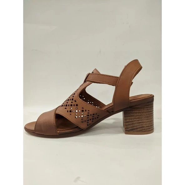 VENÜS 1857209Y KADIN DERİ TOPUKLU SANDALET - 9