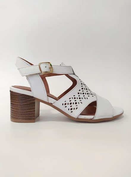 VENÜS 1857209Y KADIN DERİ TOPUKLU SANDALET - 5