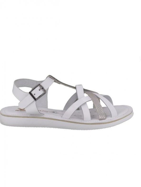 VENÜS 20980208 HAFİF DÜZ TABAN KADIN DERİ SANDALET - 2