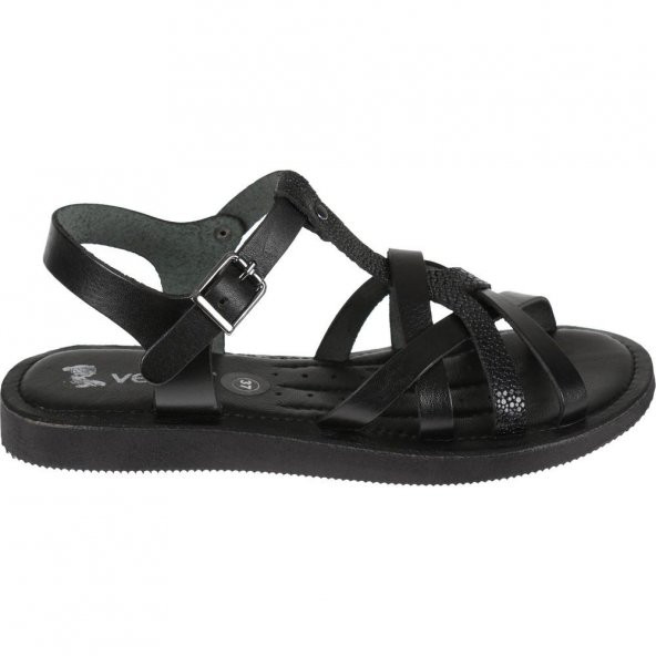 VENÜS 20980208 HAFİF DÜZ TABAN KADIN DERİ SANDALET - 6