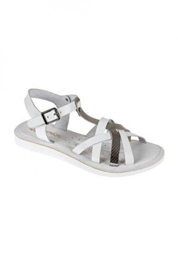 VENÜS 20980208 HAFİF DÜZ TABAN KADIN DERİ SANDALET - 9