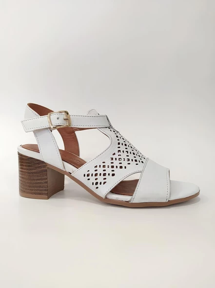 VENÜS 1857209Y KADIN DERİ TOPUKLU SANDALET - 2