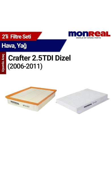 Monreal 2 Crafter .5 TDI Dizel (006-011) Filtre Seti (Hava-Yağ) - -WUNDER - 1