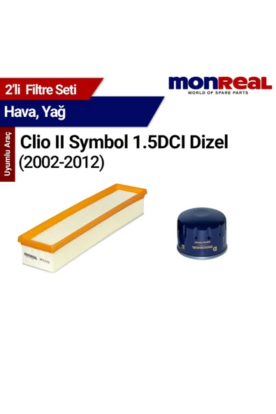 Monreal 2 Clio II Symbol 1.5 DCI (00-01) Filtre Seti (Hava-Yağ) -