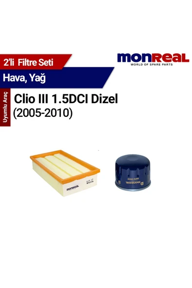 Monreal 2 Clio III 1.5 DCI (005-010) Filtre Seti (Hava-Yağ) - ürün görseli 1
