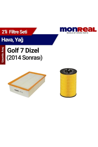 Monreal 2 Golf 7 Dizel (014 Sonrası) Filtre Seti (Hava-Yağ) - MANN ürün görseli 1