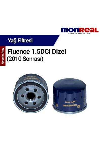 Monreal O Fluence 1.5DCI Dizel 2010 ve Snrası Filtresi (Yağ) -