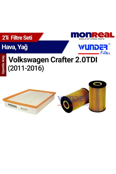 Monreal 2 Crafter .0 TDI 011-016 Filtre Seti (Hava-Yağ) - -WUNDER ürün görseli 1