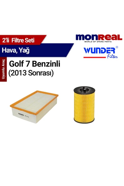 Monreal 2 Golf 7 Benzinli (013 Sonrası) Filtre Seti (Hava-Yağ) - ürün görseli 1