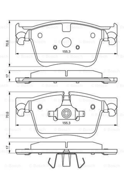 Bosch 0986494696 On Fren Balatası Peugeot 308 Iı 13- Cıtroen C4 Pıcasso Iı ürün görseli 1
