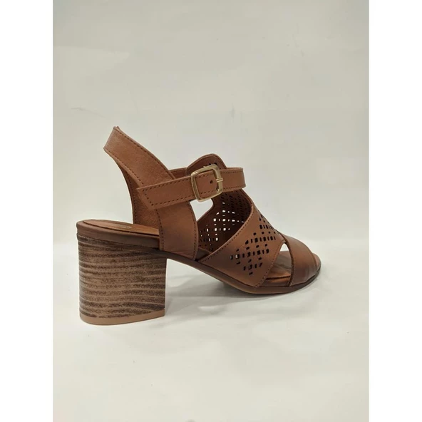 VENÜS 1857209Y KADIN DERİ TOPUKLU SANDALET - 10