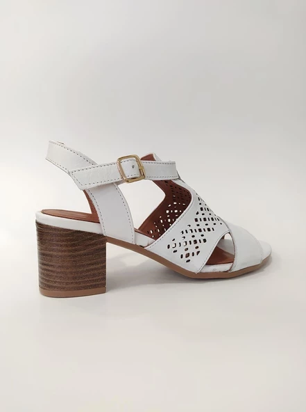 VENÜS 1857209Y KADIN DERİ TOPUKLU SANDALET - 7