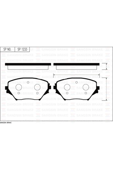Sangsın SP1233 Fren Balatası Ön Rav 4 II 1.8 Vvtı 2.0Vvtı 2.0 D4D 4Wd 00- Gdb3251 ürün görseli 1