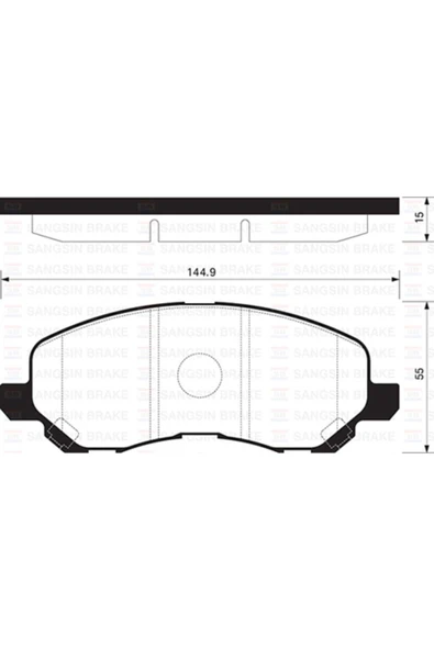 Sangsın SP1360 SANGSING  Fren Balatası Ön Lancer Sedan 03- Lancer Sportback 08-Gdb3287-Gdb4141-Gdb4142 ürün görseli 1