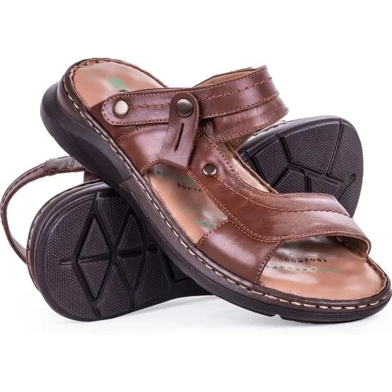 FORELLİ URAL 40507 ORTOPEDİK DERİ ERKEK TERLİK-SANDALET - 7