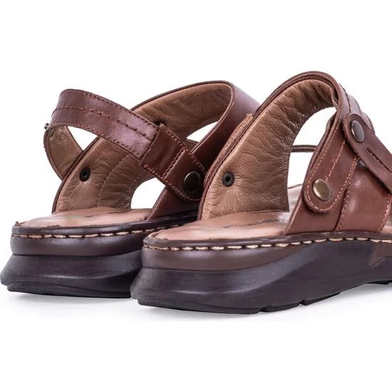 FORELLİ URAL 40507 ORTOPEDİK DERİ ERKEK TERLİK-SANDALET - 8