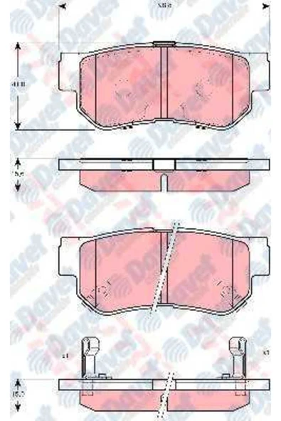 Fren Balatası Arka Fıslı Wva23543 Sonata Iıı Iv 98 Sonrasi Santa Fe Abs Lı ürün görseli 1