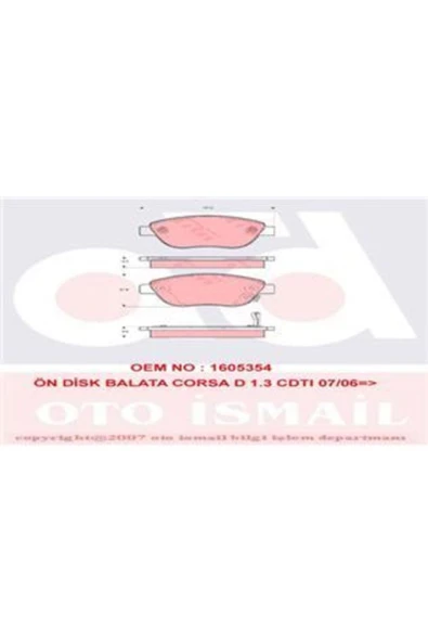 TRW GDB1701 Fren Balatası Ön Fıssız 500 L 12- / Corsa D 06- Geniş Tıp ürün görseli 1