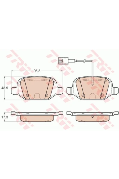 TRW GDB1985 - Arka Fren Balatası Çift Fişli Lınea 2007 - /... ürün görseli 1
