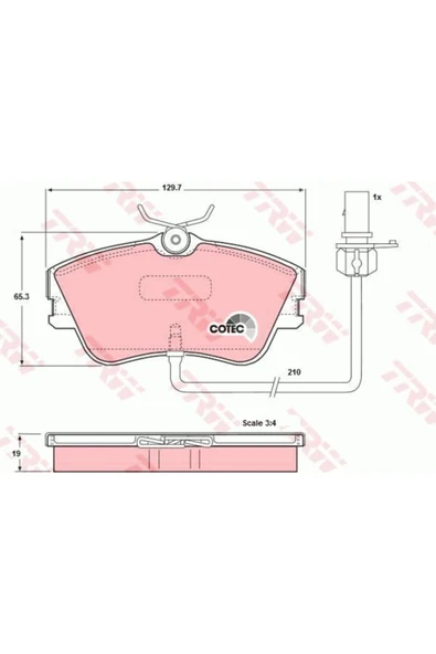 TRW GDB1367 On Fren Balatası Transporter T4 Multıvan-caravelle Ym Fıslı Gdb1367 ürün görseli 1