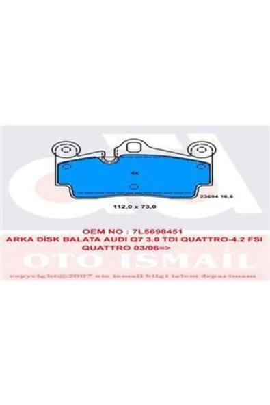 TRW GDB1652 Fren Balatası Arka Touareg 7l 02> / Q7 4l 06> / Cayenne 02> - ürün görseli 1