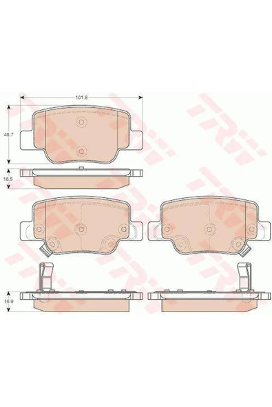 TRW GDB3547 - Arka Fren Balatası Verso 2009 - ürün görseli 1