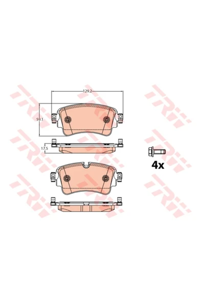 TRW GDB2132 - Arka Fren Balatası Touareg 2018 - / A4 2015 ... ürün görseli 1