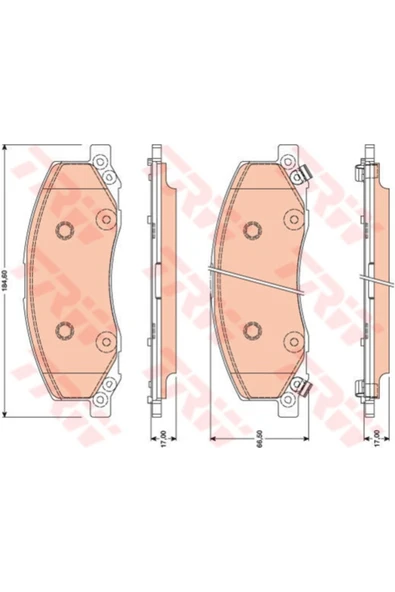 TRW GDB1781 - Ön Fren Balatası 18 Inc Jant 337mm Disk Için ... ürün görseli 1