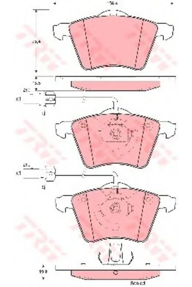 TRW GDB1459 On Fren Balatası Transporter T4 8/96-12/99 Fıslı Gdb1459 ürün görseli 1