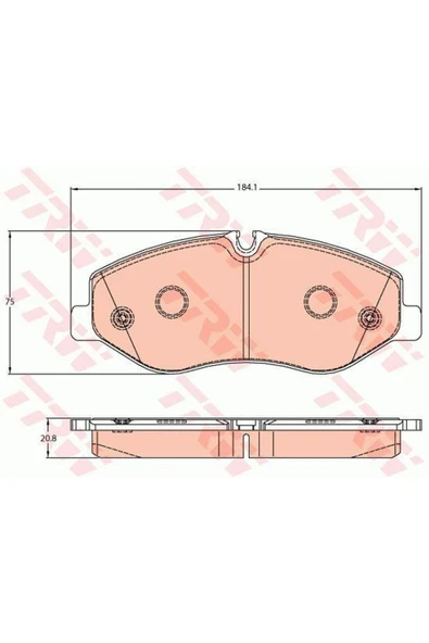 TRW GDB2103 Gdb2103 A4474200220 Fren Balatası On V-class W447 14> Vıto W447 14> ürün görseli 1