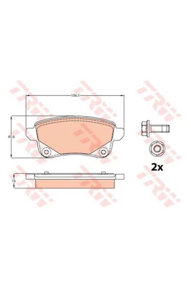TRW GDB2082 Fren Balatası Arka Scenıc Iıı Grand Scenıc - ürün görseli 1