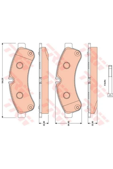 TRW GDB1780 Fren Balatası Arka Daıly Iv 07 Daıly V 11 Daıly Vı 14 ürün görseli 1