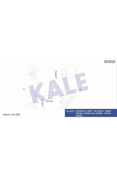 Kale 350820 Intercooler Al-pl-brz C8-jumpy-scudo-ulysse-lancıa Phedra-807-expert
