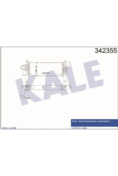 Kale 342355 Turbo Radyatörü Intercooler Nıssan Navara-pathfınder Al-pl-brzklr- 14461-eb360 14461-eb360 ürün görseli 1