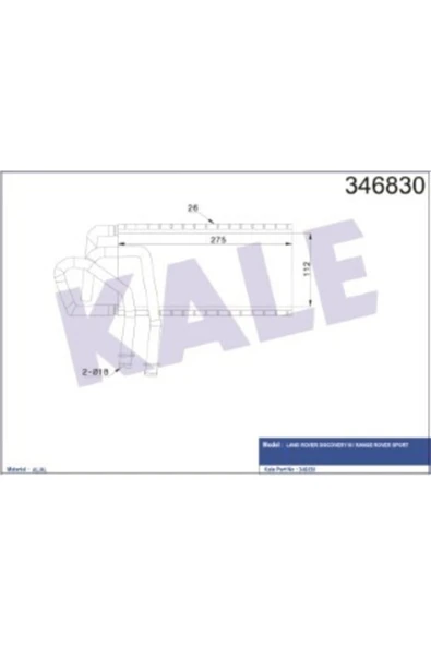 Kale 346830 Lr017030 Kalorifer Radyatoru Brazıng Land Rover Dıscovery Iıı Range Rover Sport 2.7  Uyumlu ürün görseli
