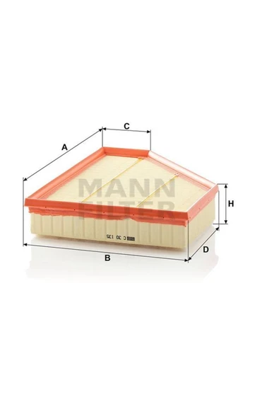 Mann C30135 Hava Filtresi Bmw 116D-118D-120D-123D-316D-318D-320D-325D-330D-335D-X1 1.6-1.8-2.0-2.3-2.5D X V ürün görseli 1